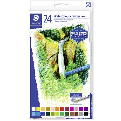 Staedtler Vo&amp;scaron;čene barvice Akvarel Design Journey , 24 kosov Slike