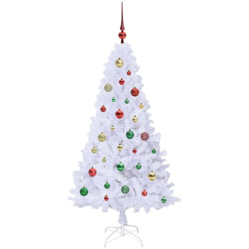  Umjetno božićno drvce Bijela 150 cm PVC i čelik Slike