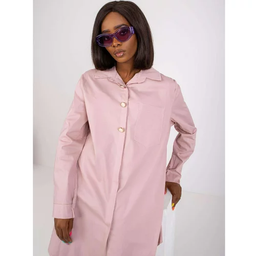 Fashion Hunters Dusty pink women's shirt with Noelle decorative buttons