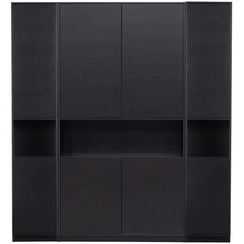 WOOOD Črna modularna knjižna polica iz masivnega bora 190x210 cm Finca &amp;ndash; Slike