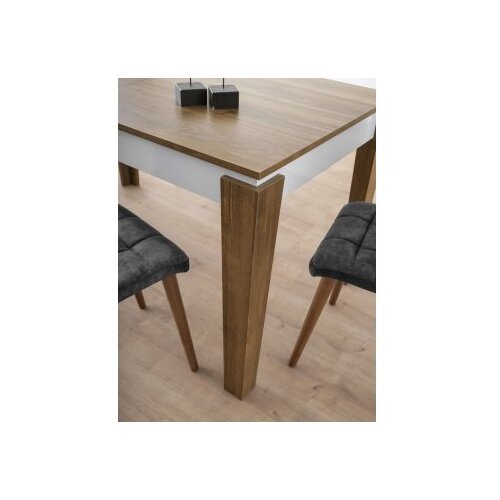 Hanah home Cunda - 2981 WalnutWhite Extendable Dining Table Slike
