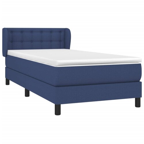  Krevet s oprugama i madracem plavi 90 x 190 cm od tkanine Slike