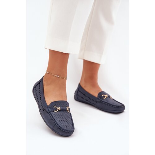 Boto Women&amp;#039;s Perforated Moccasins With Decoration Navy Kaydance Slike