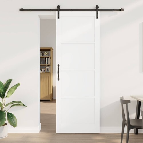 Klizna vrata Bijela i crna 83 x 232 cm Masivna borovina Cene