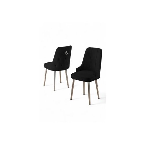 Hanah home Newa set stolica, 46x94x46 cm, 4 dijela, crna i srebrna boja Cene