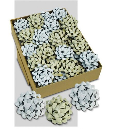  MA&amp;Scaron;NA UKRASNA SAMOLJEPLJIVA 80 MM POLY GLITTER PRASENT 18540-099 SORT ZLATNA/SREBRNA Slike