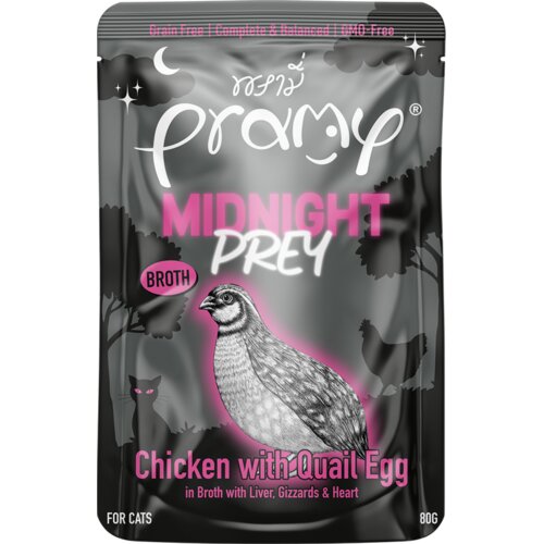Pramy Cat Midnight Prey piletina s prepeličjim jajem u juhi 80 g Cijene