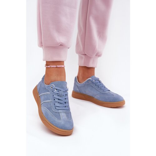EVENTO Women's Low Suede Sneakers Blue Paliana Cene