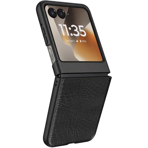 AVIZAR Ovitek za Motorola Razr 70 Videz Usnja Krokodil Odprt Zaslon, Črna, (5000275055) Cene