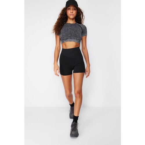 Trendyol Black 2Short Knitted Sports Shorts Leggings with Layer Ektra Tummy Recovery and Pocket Detail Cene