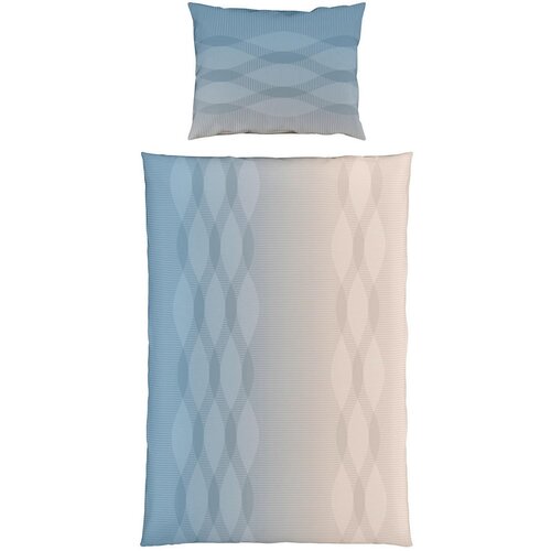 Fleuresse posteljnina 140/200 cm mako saten bela, pastelno modra Cene