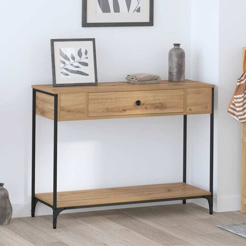 vidaXL Konzolna miza artisan hrast 100 x 34.5 x 75 cm Konstruiran les Cene
