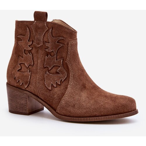 Zazoo 3426 Women's Suede Cowboy Boots Brown Cijene