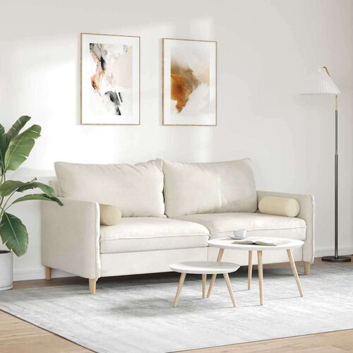 VidaXL valjkasti jastučići 2 pcs krema &amp;Oslash; 15 x 40 cm tkanina Slike