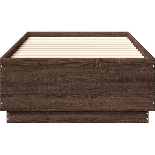  Okvir za krevet s LED svjetlima boja hrasta 100 x 200 cm drveni Slike