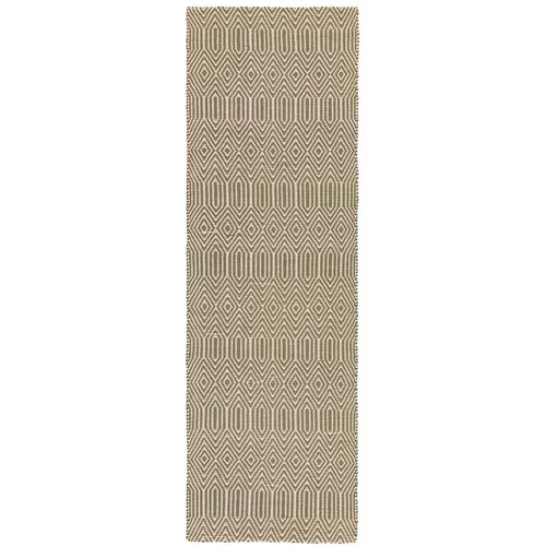 Asiatic Carpets Svetlo rjava volnena preproga 66x200 cm Sloan –