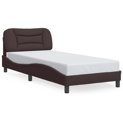 Maison Chic Posteljni okvir - Enojna postelja - Postelja za odrasle z LED brez vzmetnice temno rjav 90x200 cm blago, (21696099) Cene