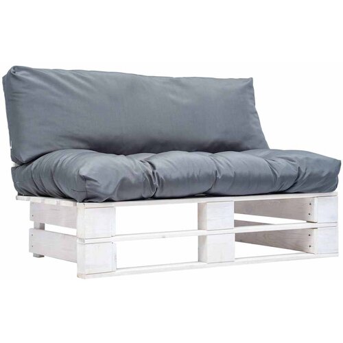  Vrtna sofa od paleta od borovine s crvenim jastucima Slike