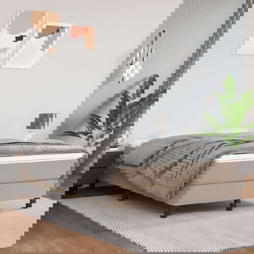  Box spring posteljni okvir kapučino 120x200 cm umetno usnje, (20735178) Cene