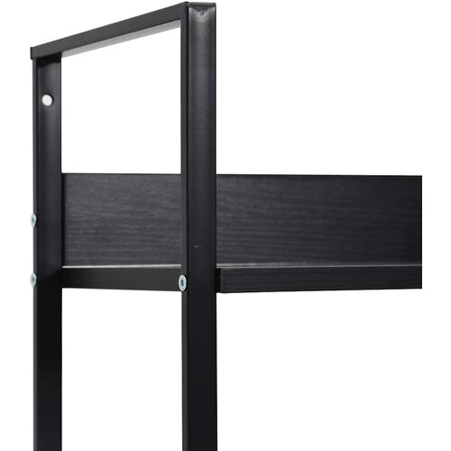 Police za knjige s 3 razine crne 60 x 27,6 x 90,5 cm drvene Slike