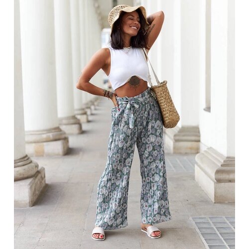 UR/CEO Green wide pleated pants Aberdeen Cijene