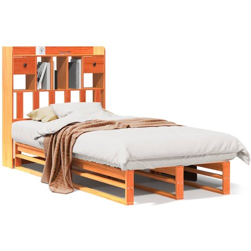 vidaXL Krevet s regalom za knjige bez madraca 90 x 190 cm od borovine Cene