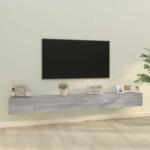 vidaXL Komplet TV omaric 3-delni siva sonoma konstruiran les