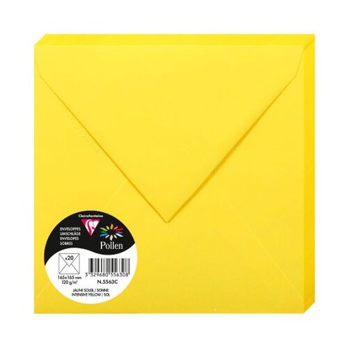 Clairefontaine kuverte Pollen 165x165mm 120gr intensive yellow 1/20 Slike