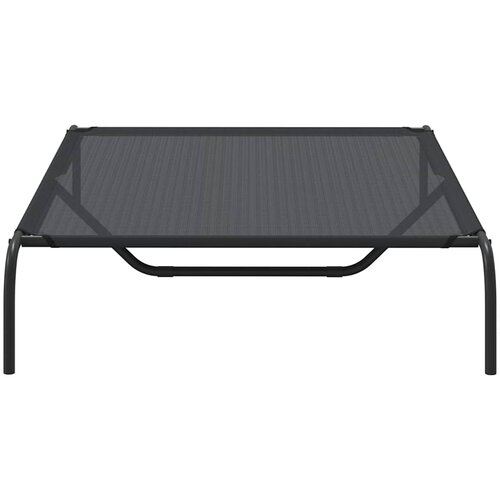  Povi&amp;scaron;eni krevet za pse crni 130x80x20 cm tekstil i čelik Slike