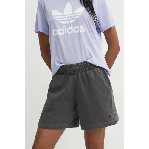 Adidas Pamučne kratke hlače boja: siva, bez uzorka, visoki struk, IT4284