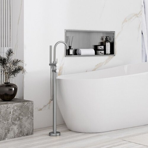 Rea bathroom shelf 30x60 steel brush Cene
