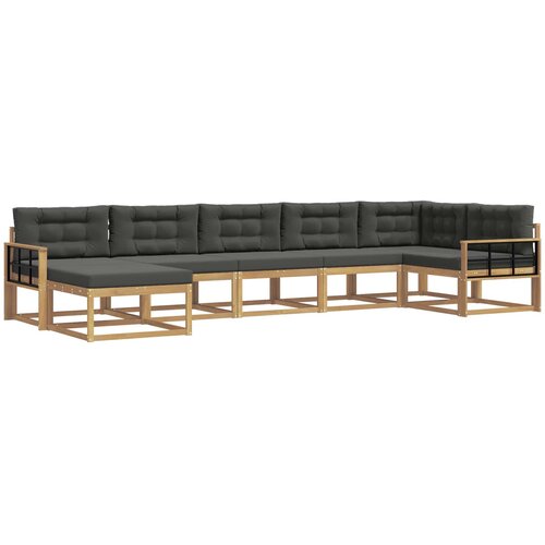  Set vanjskih sofa 7 kom. Bijela i antracit Smeđa 406 x 168,5 x 73 cm Slike