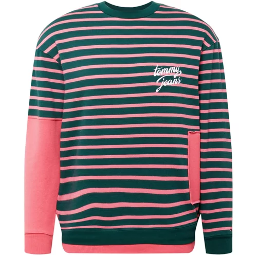 Tommy Remixed Sweater majica kraljevski zelena / roza / bijela