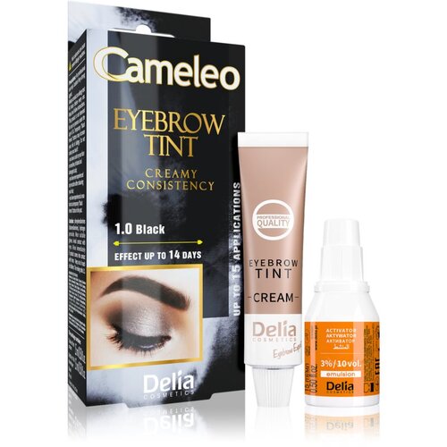 Delia Cosmetics Cameleo profesionalna kremasta barva za obrvi brez amoniaka odtenek 1.0 Black 15 ml Cene