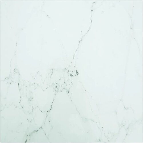 Stolna ploča bijela 80x80 cm 6 mm staklena s mramornim uzorkom Cijene