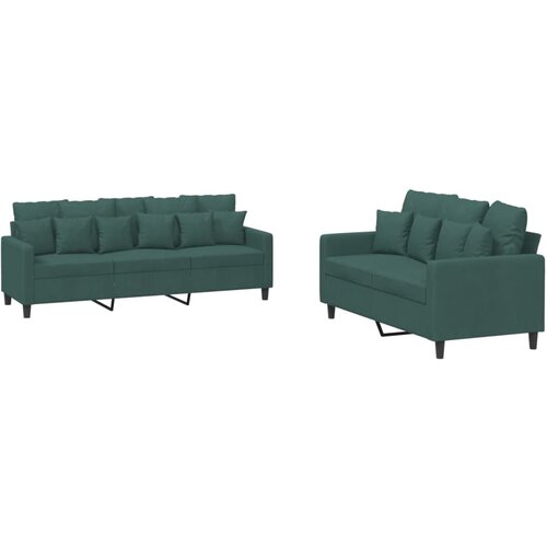 Maison Chic Sedežna garnitura - kavč 2-delna z blazinami temno zelen žamet, (21729167) Cene