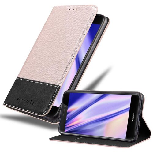 Cadorabo Ohi&scaron;je, združljiv s Huawei v rose Gold Black - Za&scaron;čitni pokrov z magnetnim zapiranjem, stoječo funkcijo in režo za kartico, (20586660) Cene