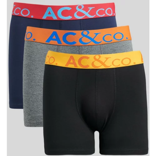 AC&Co / Altınyıldız Classics Men's Black-navy-anthracite 3-Pack Cotton Flexible Boxer