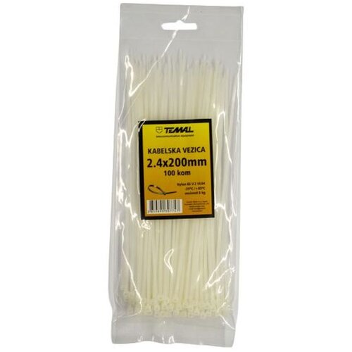  Kabelska vezica 2.4X200mm 100/1 BIJELA Cijene