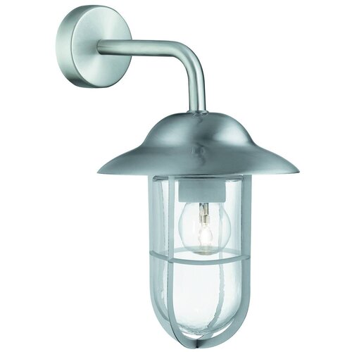 Searchlight Genoa Zunanja stenska svetilka z 1 lučjo, kupolasta, iz nerjavečega jekla, IP44, steklene svetilke, E27, (22100675) Cene