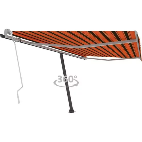  prostostoječa ročno zložljiva tenda 450x300 cm oranžna/rjava