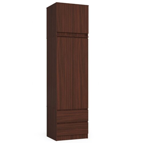 AKORD Garderobna Omara Z Nadgradnjo, 2 Vrata In 2 Predala, Wenge, (5000331674) Cene