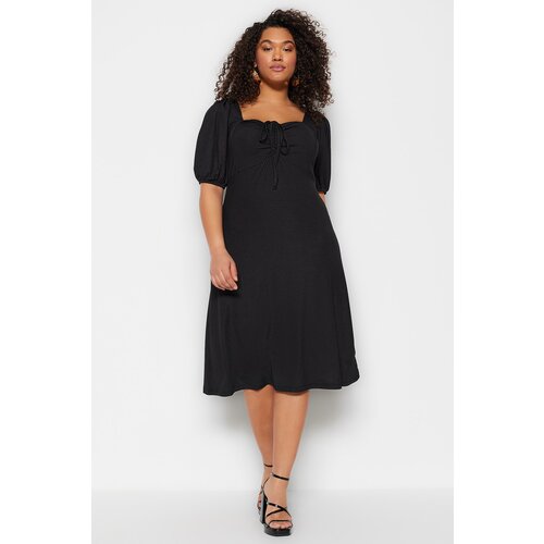 Trendyol Curve Plus Size Dress - Black - A-line Slike