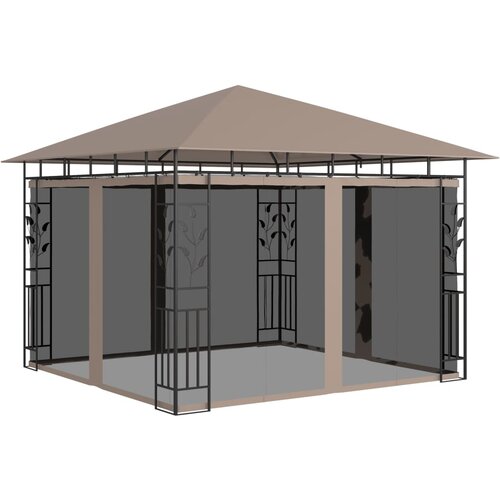 vidaXL Paviljon z mrežo proti komarjem 3x3x2,73 m taupe 180 g/m² Cene
