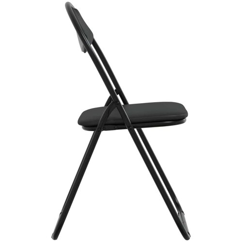  Sklopiva stolica 2 pcs Crna 48 x 43 5 x 81 cm Lažna koža - Crna 2 Slike