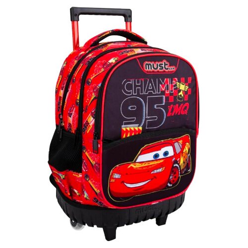 DIAKAKIS Ruksak TROLLEY CARS LETS RACE 34x20x44cm 3 zipa 564208 Slike