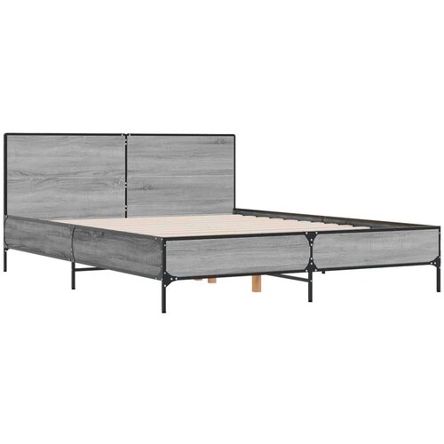  Okvir za krevet boja hrasta 150x200cm konstruirano drvo i metal Slike