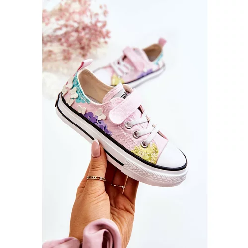 Kesi Children's Sneakers Fabric Print Pink Buster