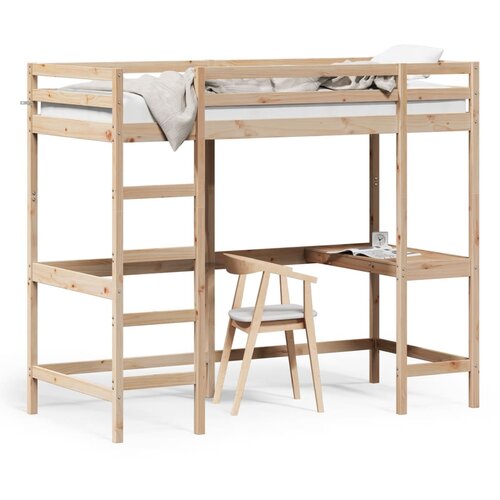 Maison Chic Postelja za odrasle - Posteljni Okvir z mizo 90x200 cm trdna borovina, (22082198) Slike