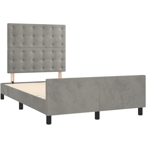 VidaXL Posteljni okvir z vzglavjem svetlo siv 120x190 cm žamet, (21128653) Slike